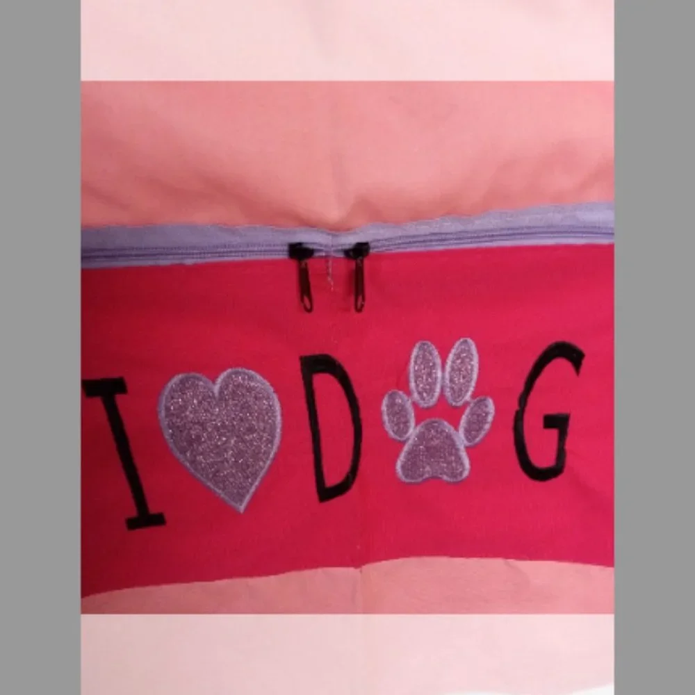 Pink Chihuahua Dog Apron Adult Multi Zipper Pocket Housework (A16)